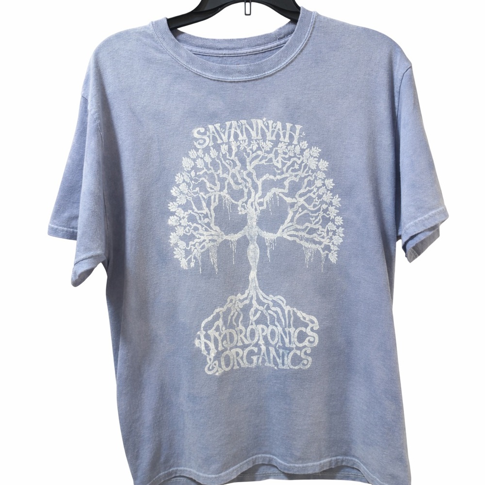 3 Savannah Hydroponics & Organics Tshirts Purple, Orange, & Brown Haynes & Anvil